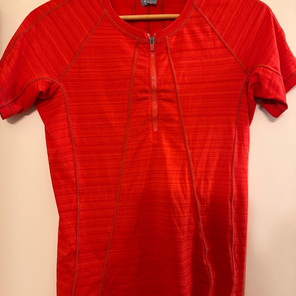 Athleta Bright Red Zip-Up Top